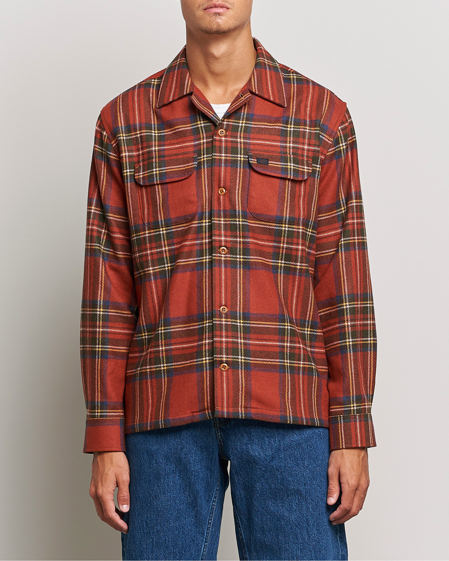 Homme | Chemises | Nudie Jeans | Sten Wool Tartan Check Shirt Poppy Red