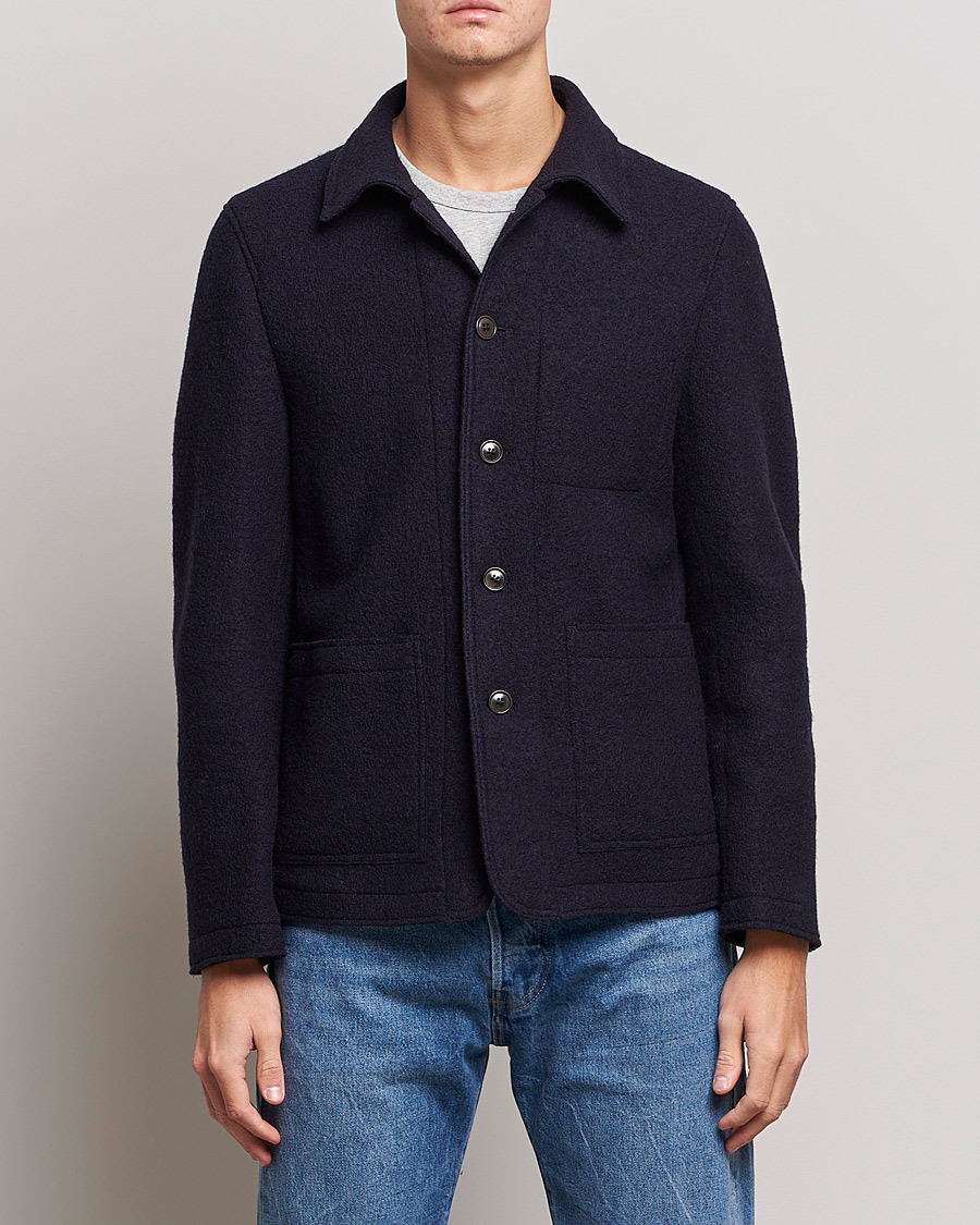 Homme | Blazers | Tiger of Sweden | Gio Knitted Wool Blazer Light Ink