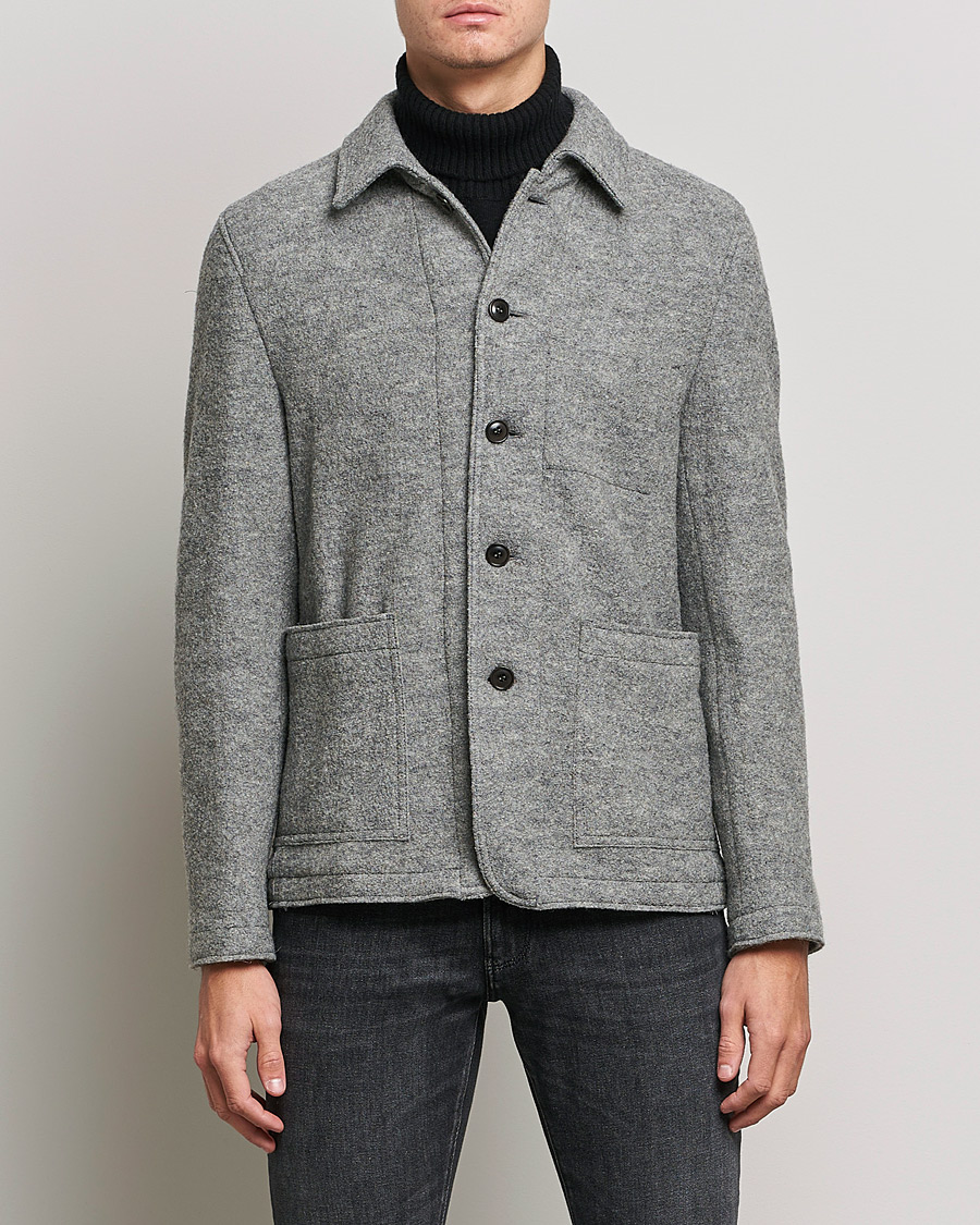 Homme | Blazers | Tiger of Sweden | Gio Knitted Wool Blazer Light Grey