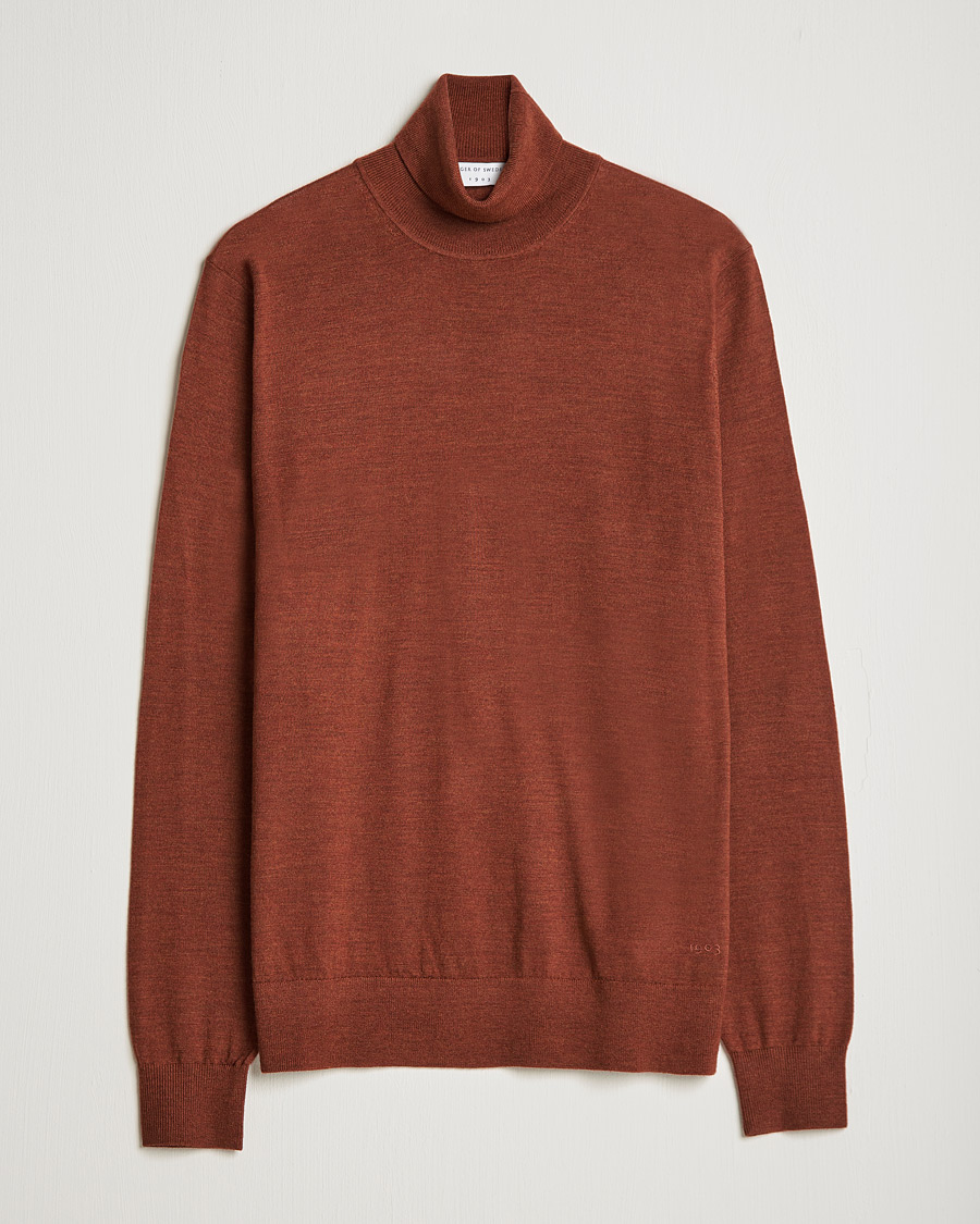 Heren | Truien | Tiger of Sweden | Neville Extra Fine Merino Polo Henna