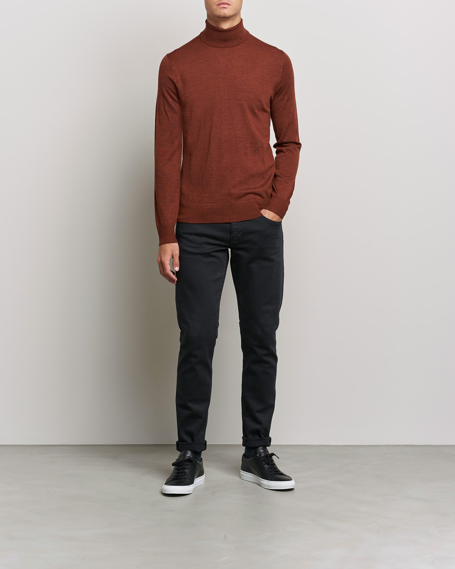Heren | Truien | Tiger of Sweden | Neville Extra Fine Merino Polo Henna