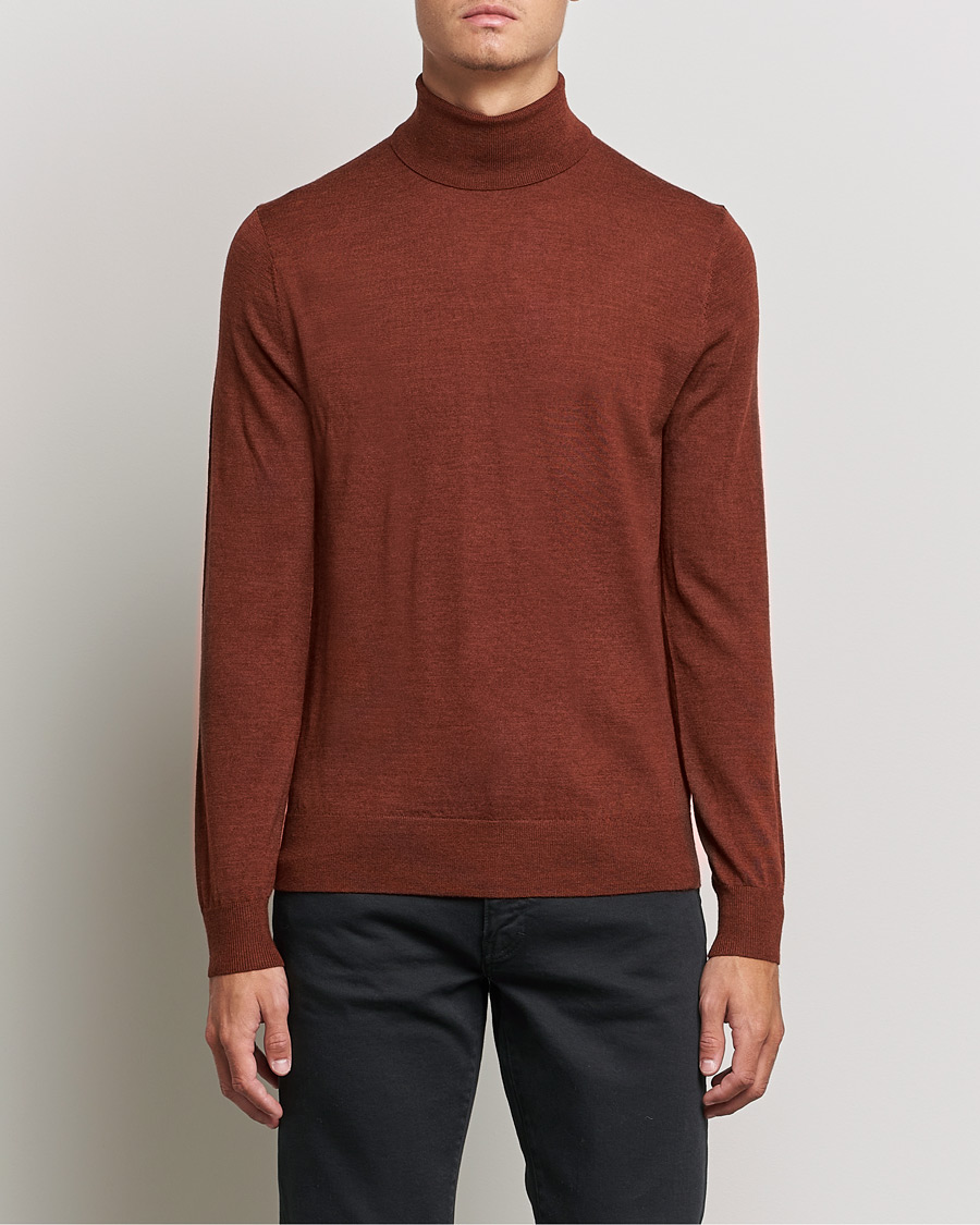 Heren | Truien | Tiger of Sweden | Neville Extra Fine Merino Polo Henna