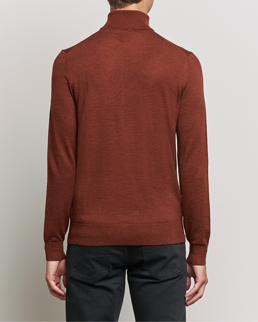 Heren | Truien | Tiger of Sweden | Neville Extra Fine Merino Polo Henna