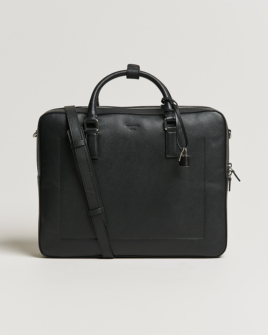 Homme | Tiger of Sweden Bowe Leather Briefcase Black | Tiger of Sweden | Bowe Leather Briefcase Black