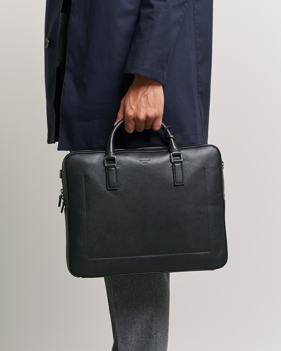Homme | Tiger of Sweden Bowe Leather Briefcase Black | Tiger of Sweden | Bowe Leather Briefcase Black