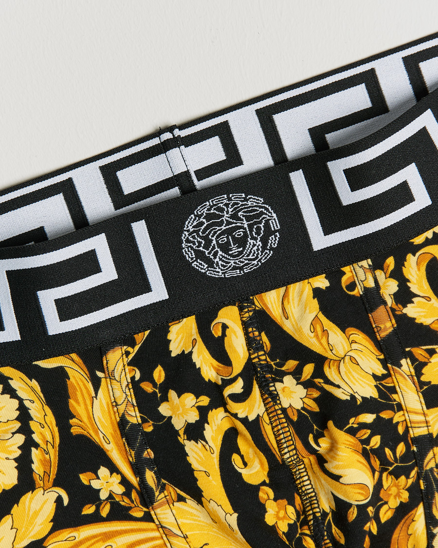 Heren | Ondergoed | Versace | Barocco Print Boxer Black/Gold