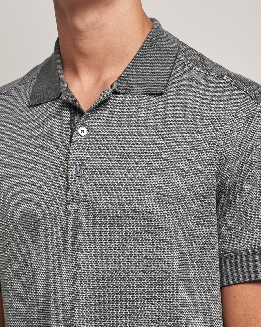 Homme | Polos | Zegna | Cotton/Silk Short Sleeve Polo Grey