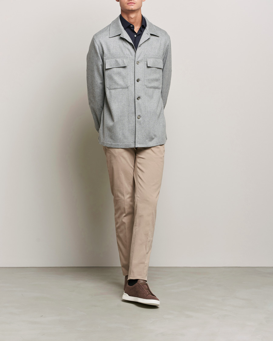 Heren | Overhemden | Zegna | Oasi Cashmere Overshirt Light Grey