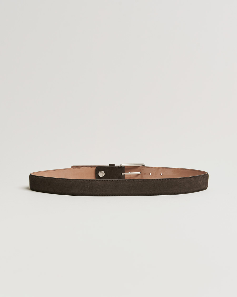 Homme | Zegna Triple Stitch Belt Dark Brown Suede | Zegna | Triple Stitch Belt Dark Brown Suede