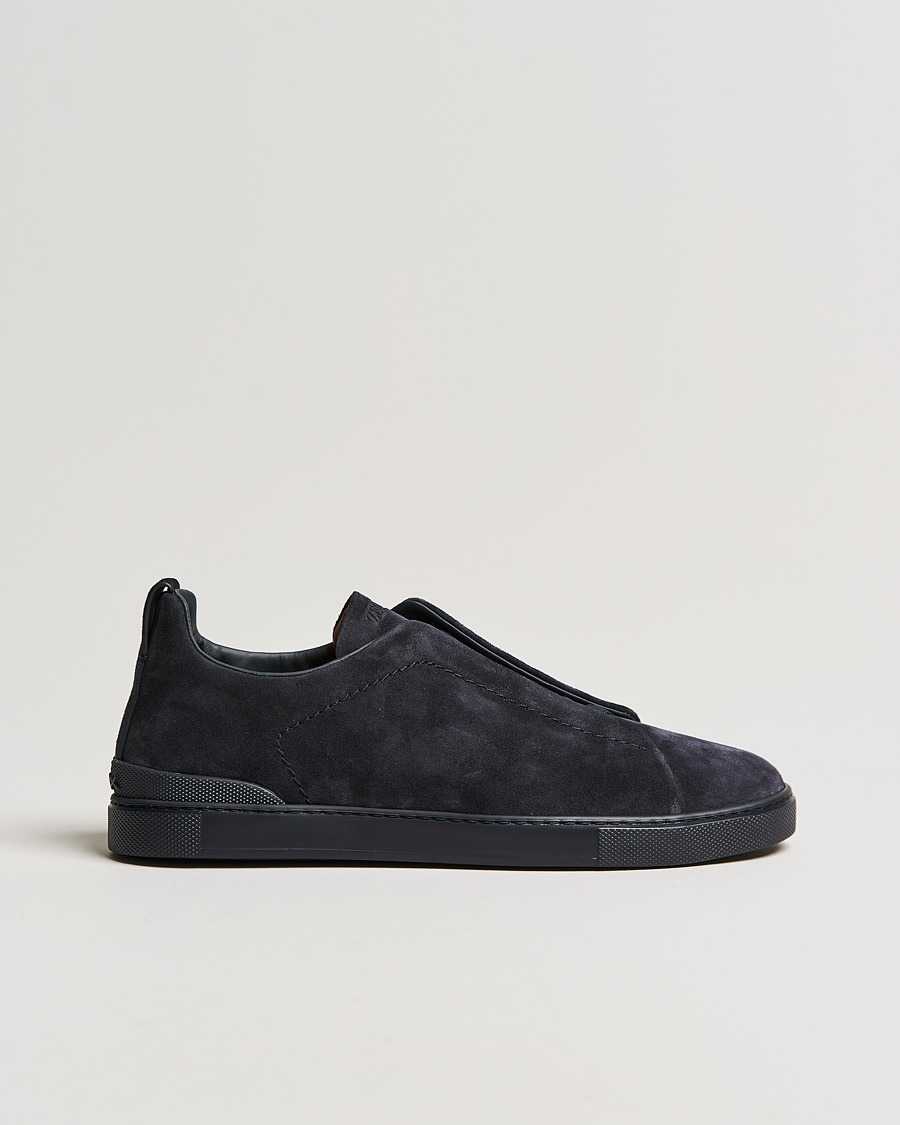 Homme | Zegna Triple Stitch Sneakers Full Navy Suede | Zegna | Triple Stitch Sneakers Full Navy Suede