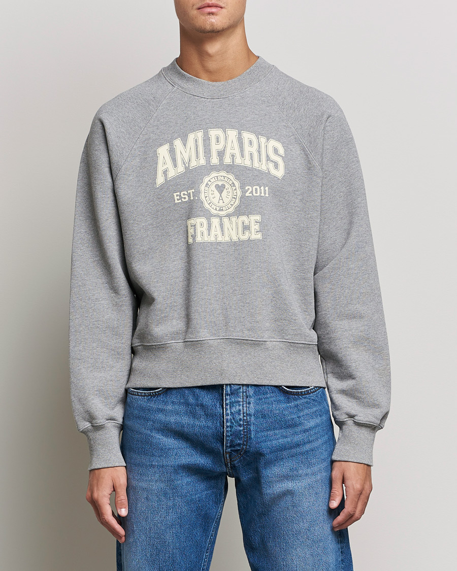 Heren | Truien | AMI | Paris College Sweatshirt Heather Grey
