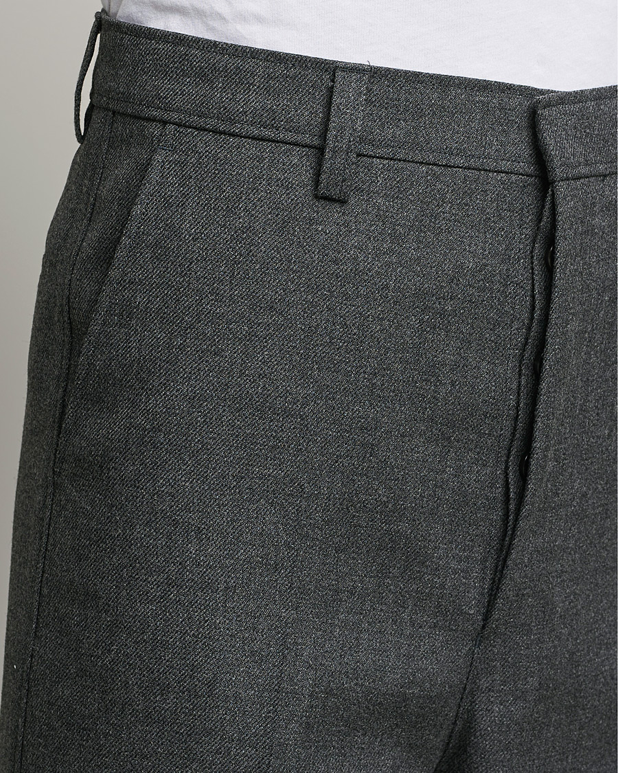 Heren | Broeken | AMI | Large Fit Wool Trousers Dark Grey