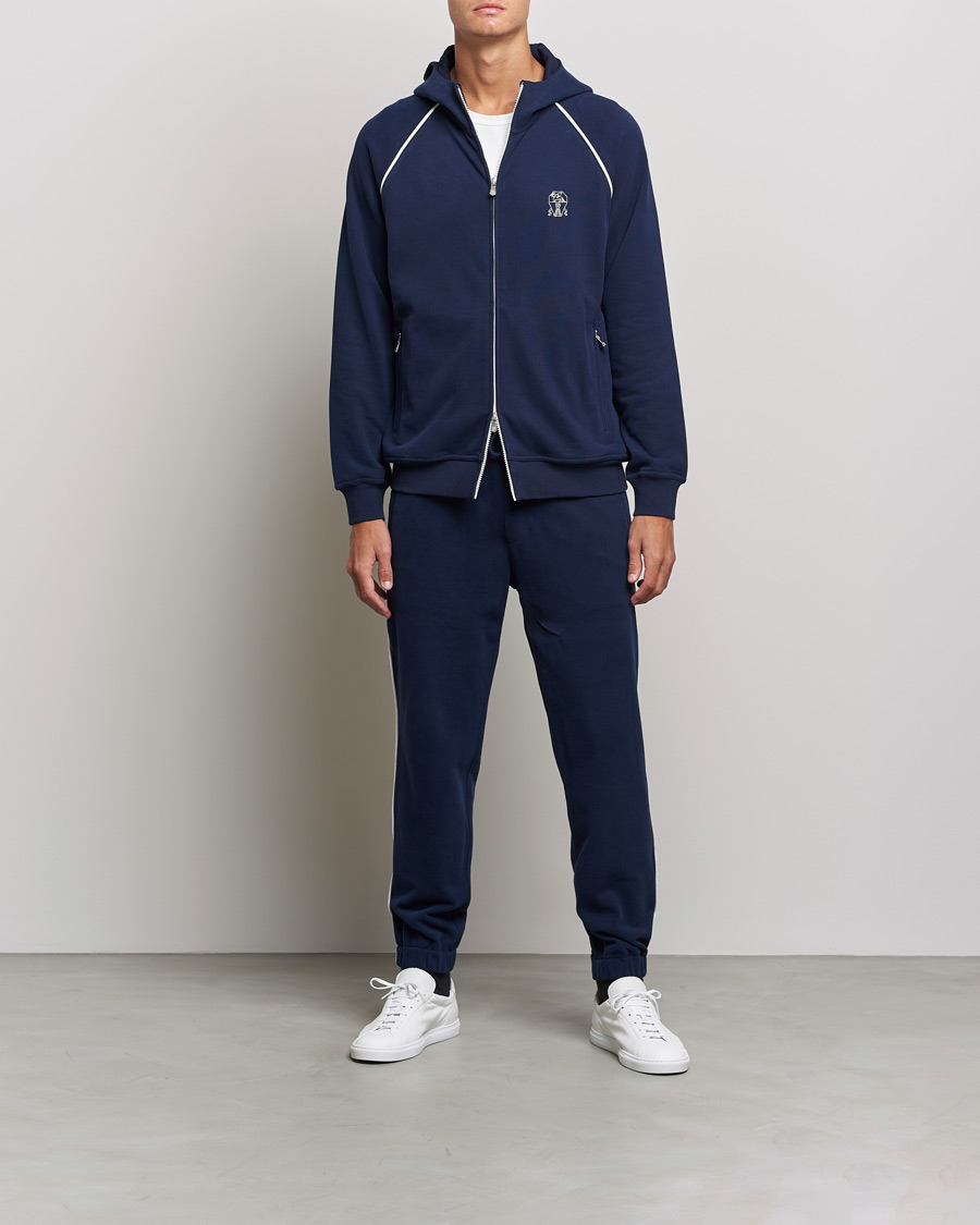 Homme | Pulls Et Tricots | Brunello Cucinelli | Soft Cotton Zip Sweater Cobalt Blue