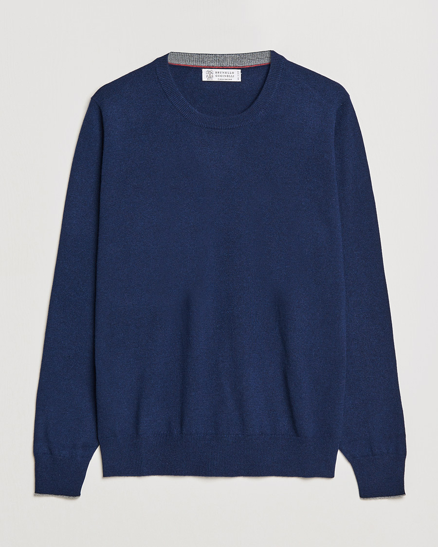 Homme | Pulls Et Tricots | Brunello Cucinelli | 2 Ply Cashmere Pullover Navy