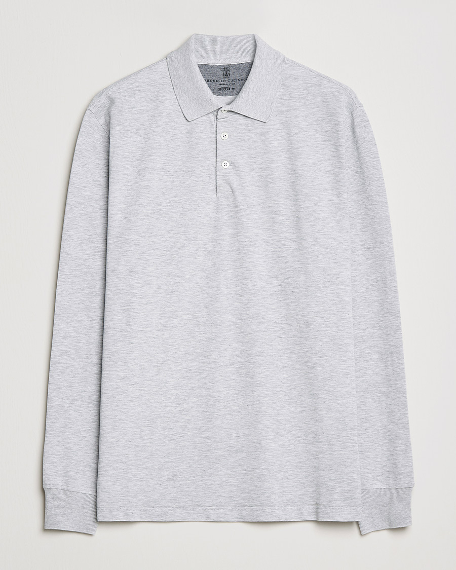 Homme | Pulls Et Tricots | Brunello Cucinelli | Long Sleeve Polo Light Grey