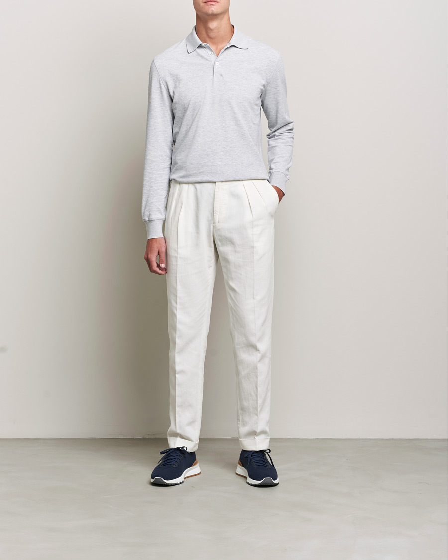 Homme | Pulls Et Tricots | Brunello Cucinelli | Long Sleeve Polo Light Grey