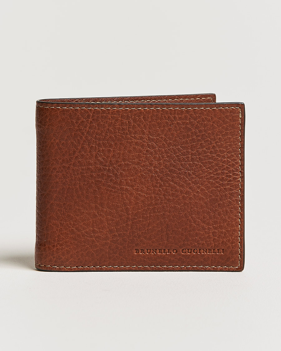Heren | Brunello Cucinelli Grain Leather Wallet Cognac | Brunello Cucinelli | Grain Leather Wallet Cognac