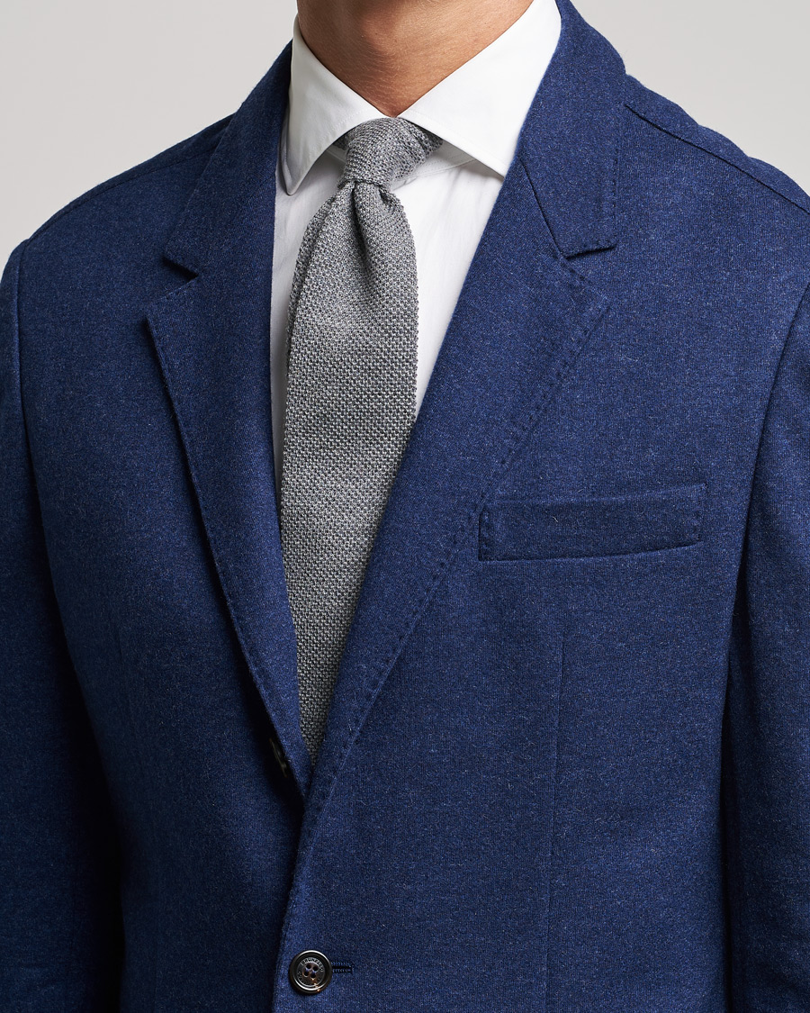 Homme | Brunello Cucinelli Knitted Wool Tie Navy | Brunello Cucinelli | Knitted Wool Tie Navy