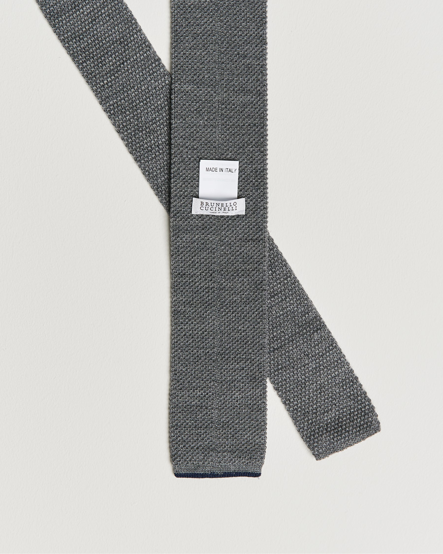 Homme | Brunello Cucinelli Knitted Wool Tie Navy | Brunello Cucinelli | Knitted Wool Tie Navy