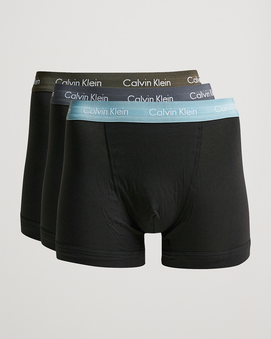 Homme | Sous-Vêtements Et Chaussettes | Calvin Klein | Cotton Stretch 3-Pack Trunk Grey/Light Grey/Olive