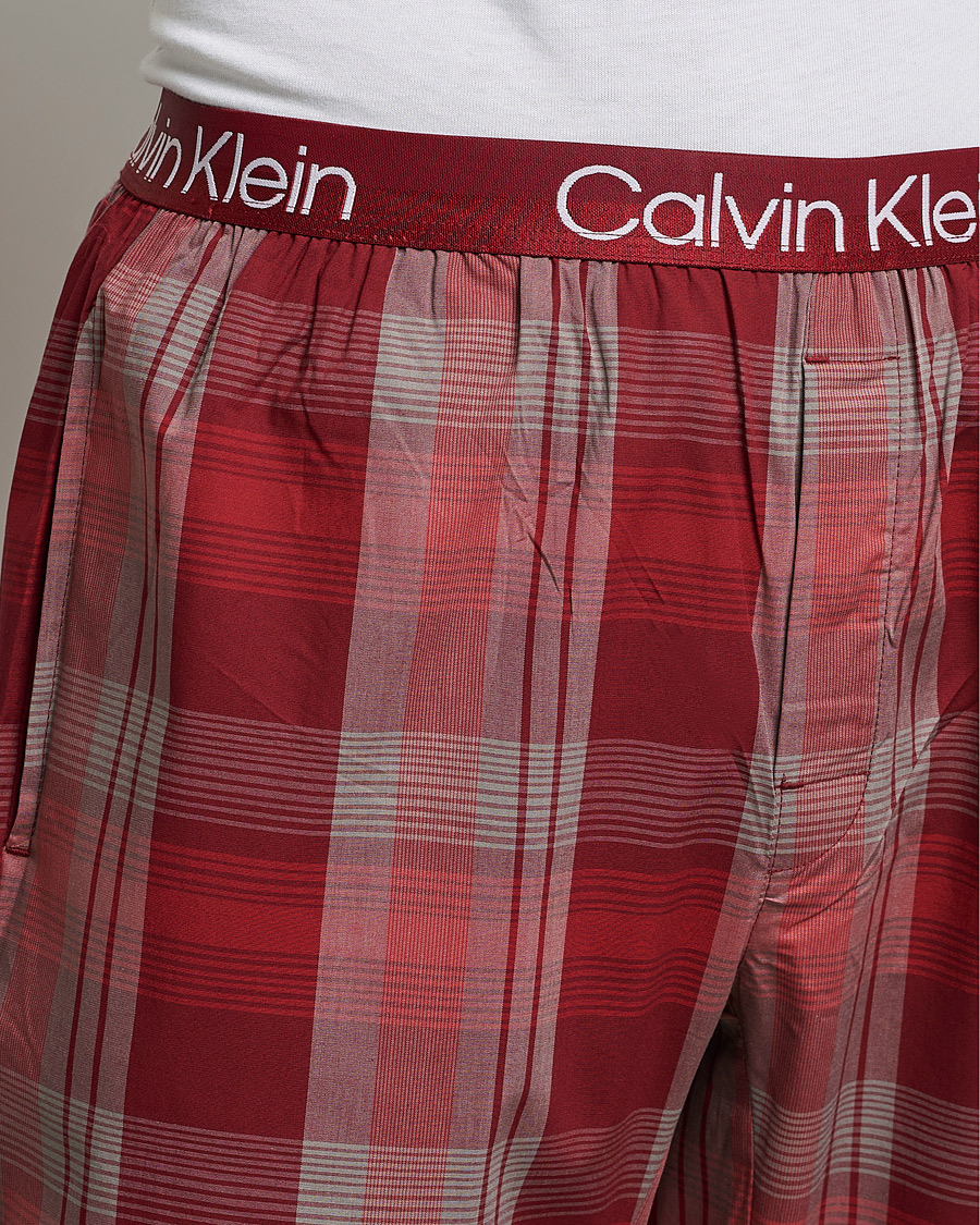 Homme | Peignoirs Et Pyjamas | Calvin Klein | Logo Long Sleeve Checked Pyjama Set Red