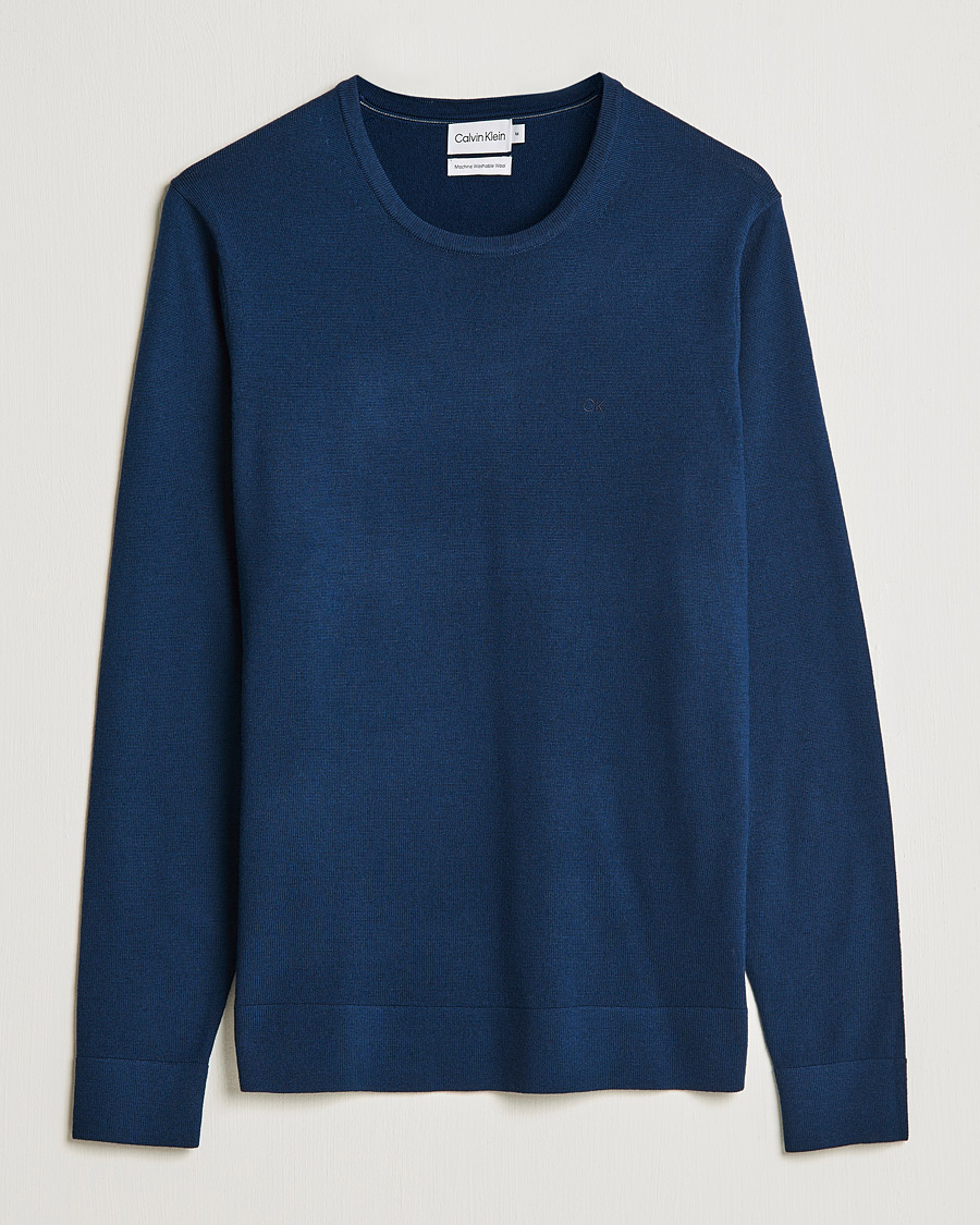 Homme | Pulls Et Tricots | Calvin Klein | Superior Wool Crew Neck Sweater Navy