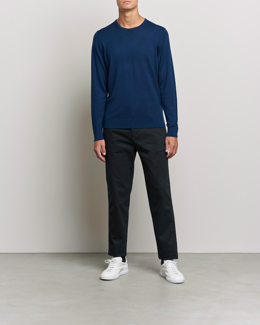Homme | Pulls Et Tricots | Calvin Klein | Superior Wool Crew Neck Sweater Navy