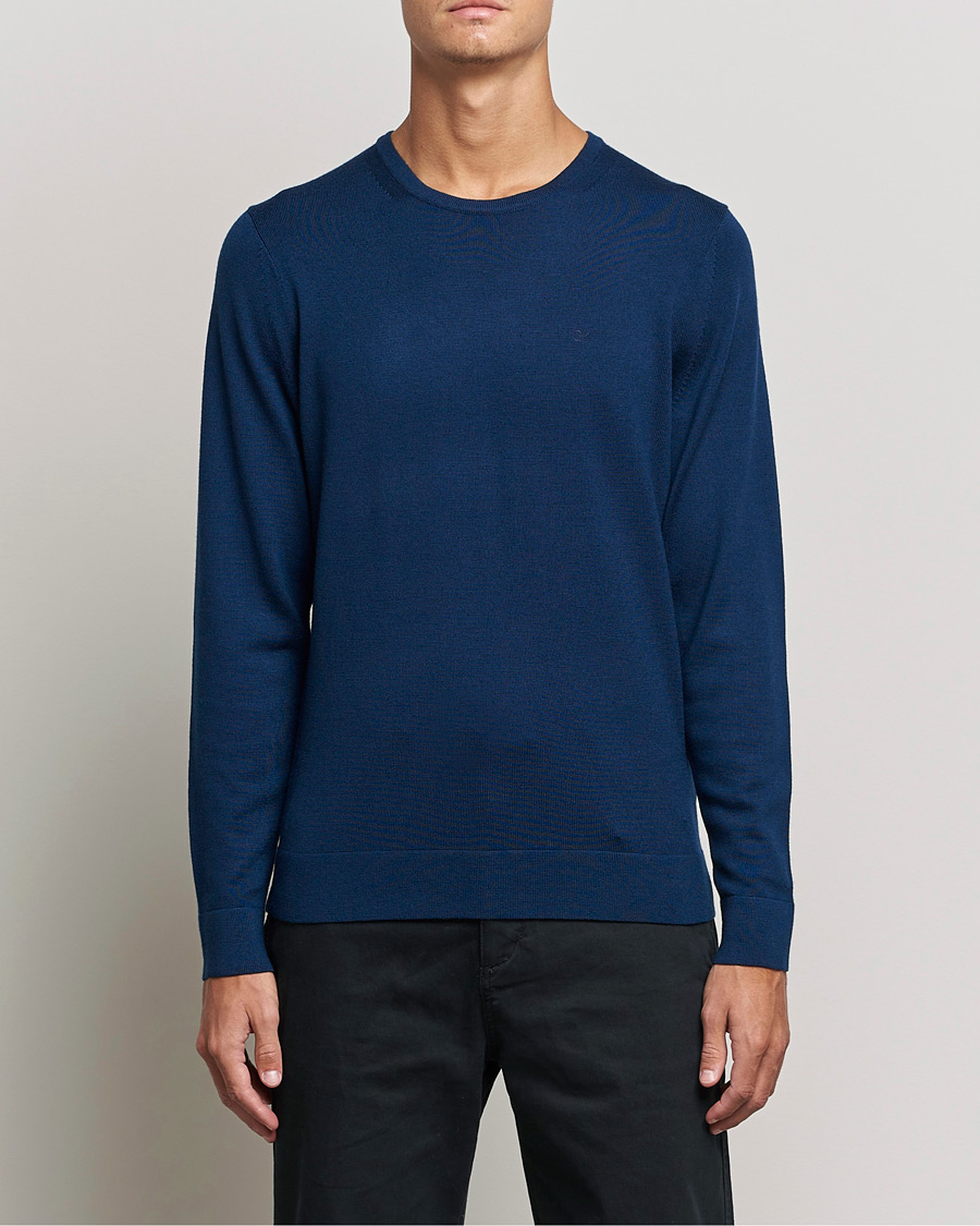 Homme | Pulls Et Tricots | Calvin Klein | Superior Wool Crew Neck Sweater Navy