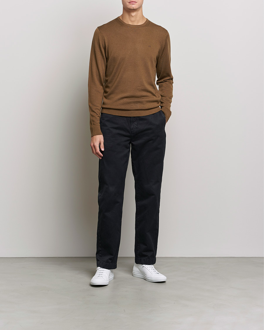 Heren | Truien | Calvin Klein | Superior Wool Crew Neck Sweater Chester Brown