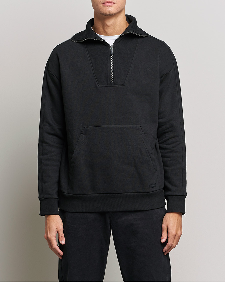 Homme | Pulls Et Tricots | Calvin Klein | Heavy Fleece Half Zip Sweater Black