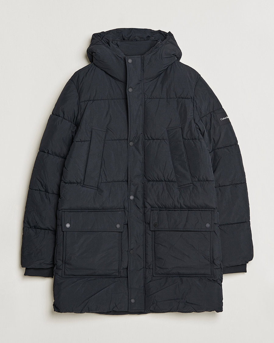 Heren | Jassen | Calvin Klein | Crinkle Nylon Long Puffer Jacker Black