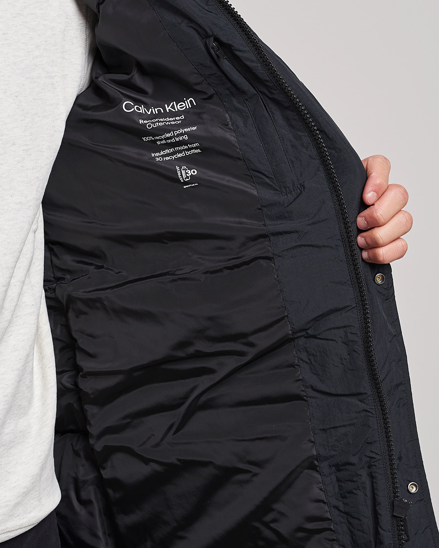 Heren | Jassen | Calvin Klein | Crinkle Nylon Long Puffer Jacker Black