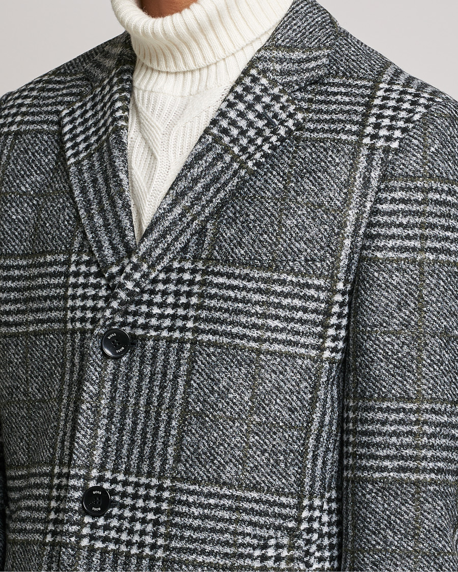 Homme | Manteaux Et Vestes | BOSS BLACK | Hyde Wool Checked Coat Black/Grey