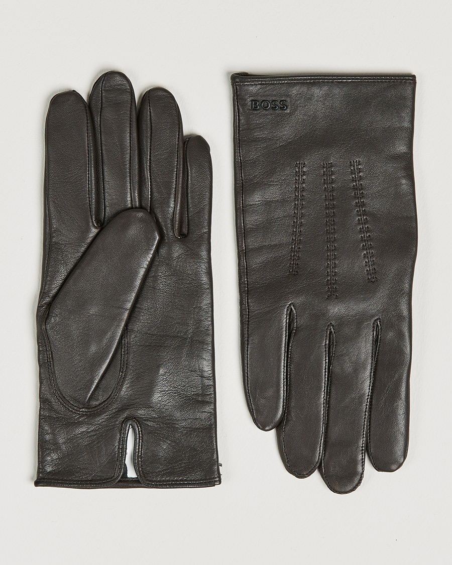 Heren | Hainz Leather Gloves Medium Brown | BOSS BLACK | Hainz Leather Gloves Medium Brown