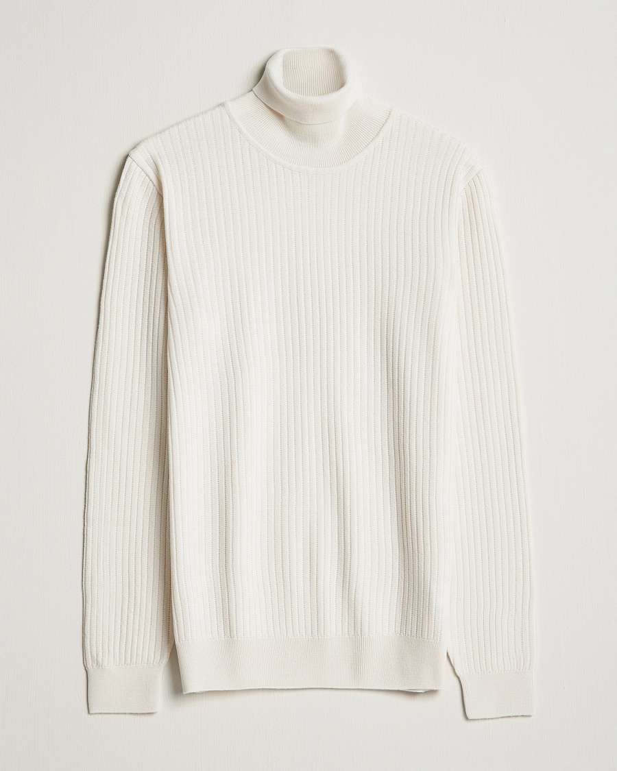 Heren | Truien | BOSS BLACK | Lanerio Chunky Structured Polo Open White