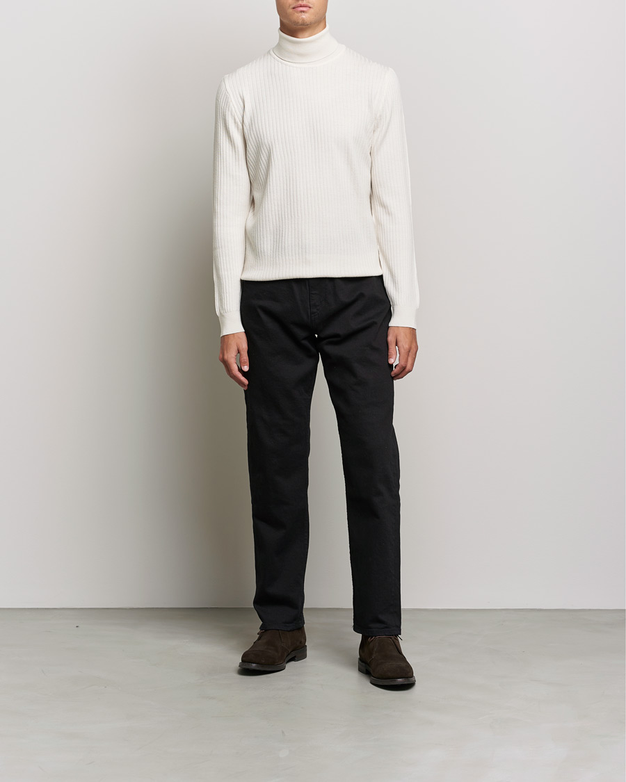Heren | Truien | BOSS BLACK | Lanerio Chunky Structured Polo Open White