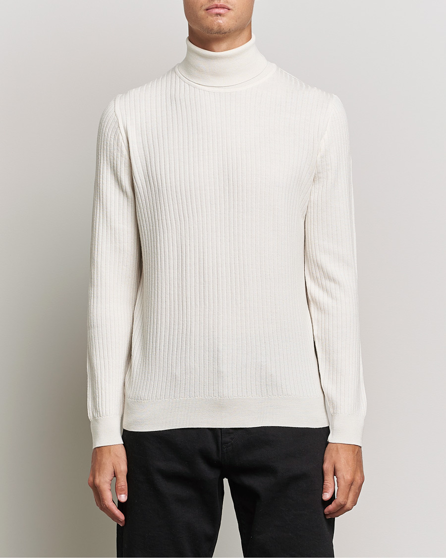 Heren | Truien | BOSS BLACK | Lanerio Chunky Structured Polo Open White
