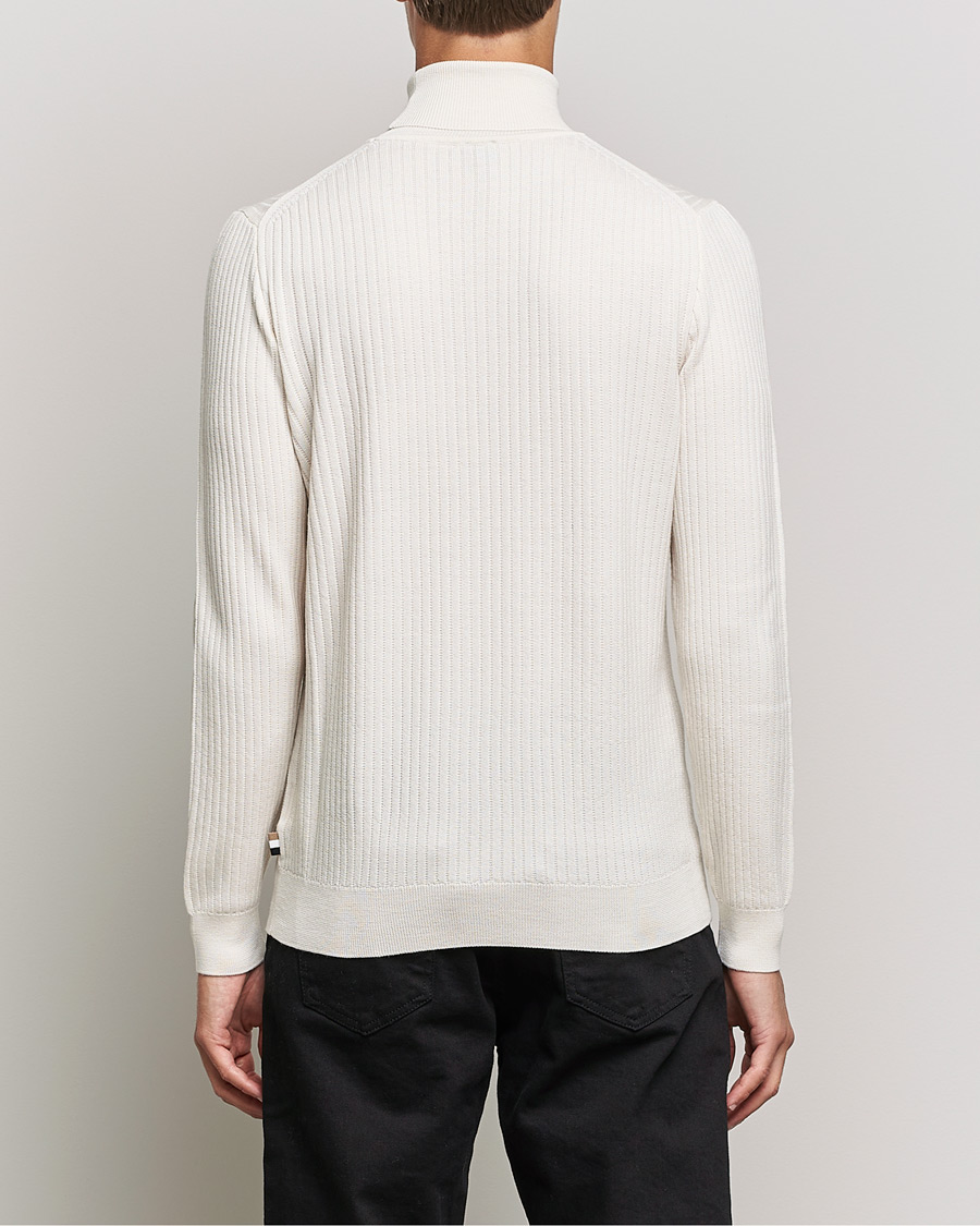 Heren | Truien | BOSS BLACK | Lanerio Chunky Structured Polo Open White