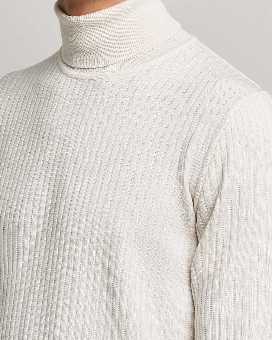 Heren | Truien | BOSS BLACK | Lanerio Chunky Structured Polo Open White