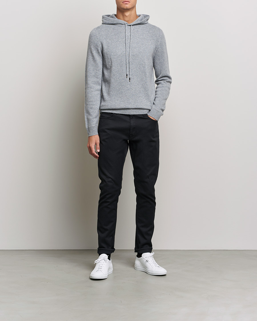 Heren | Truien | BOSS BLACK | BOSS Tailored Luxus Cashmere Hoodie Silver