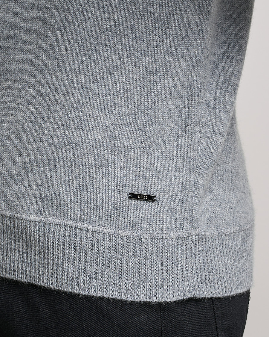Heren | Truien | BOSS BLACK | BOSS Tailored Luxus Cashmere Hoodie Silver