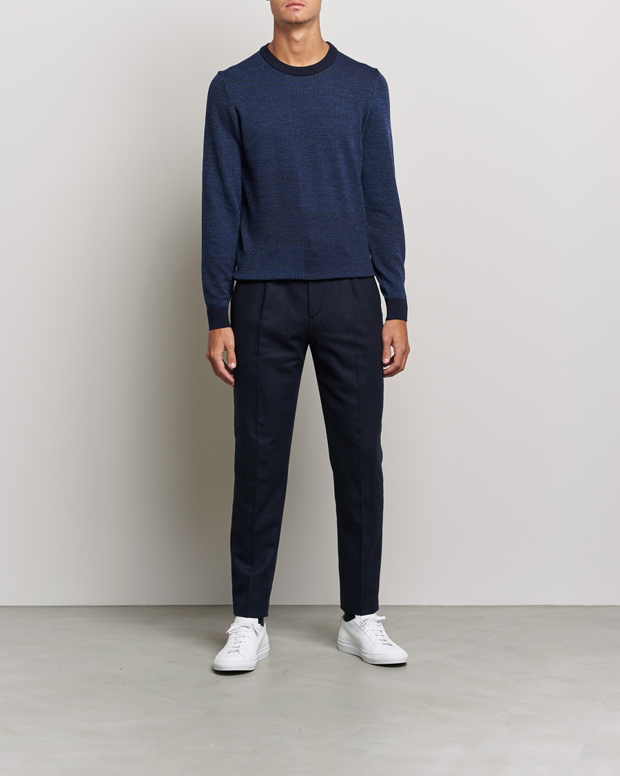 Heren | Truien | BOSS BLACK | Leugenio Strucktured Block Sweater Dark Blue