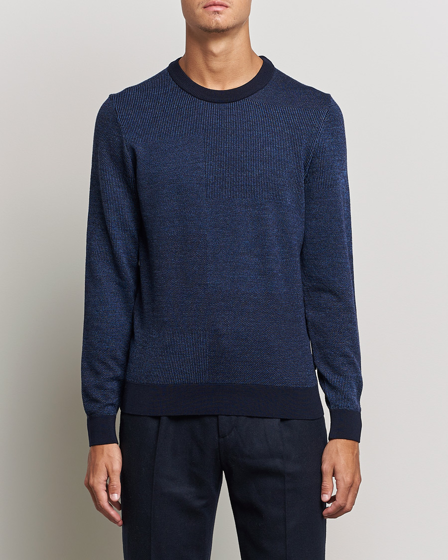 Heren | Truien | BOSS BLACK | Leugenio Strucktured Block Sweater Dark Blue
