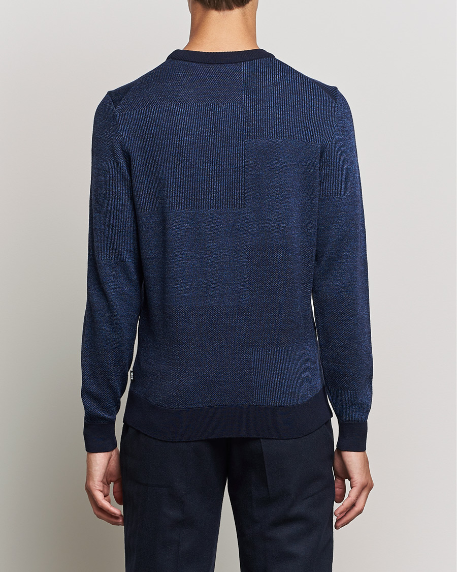 Heren | Truien | BOSS BLACK | Leugenio Strucktured Block Sweater Dark Blue