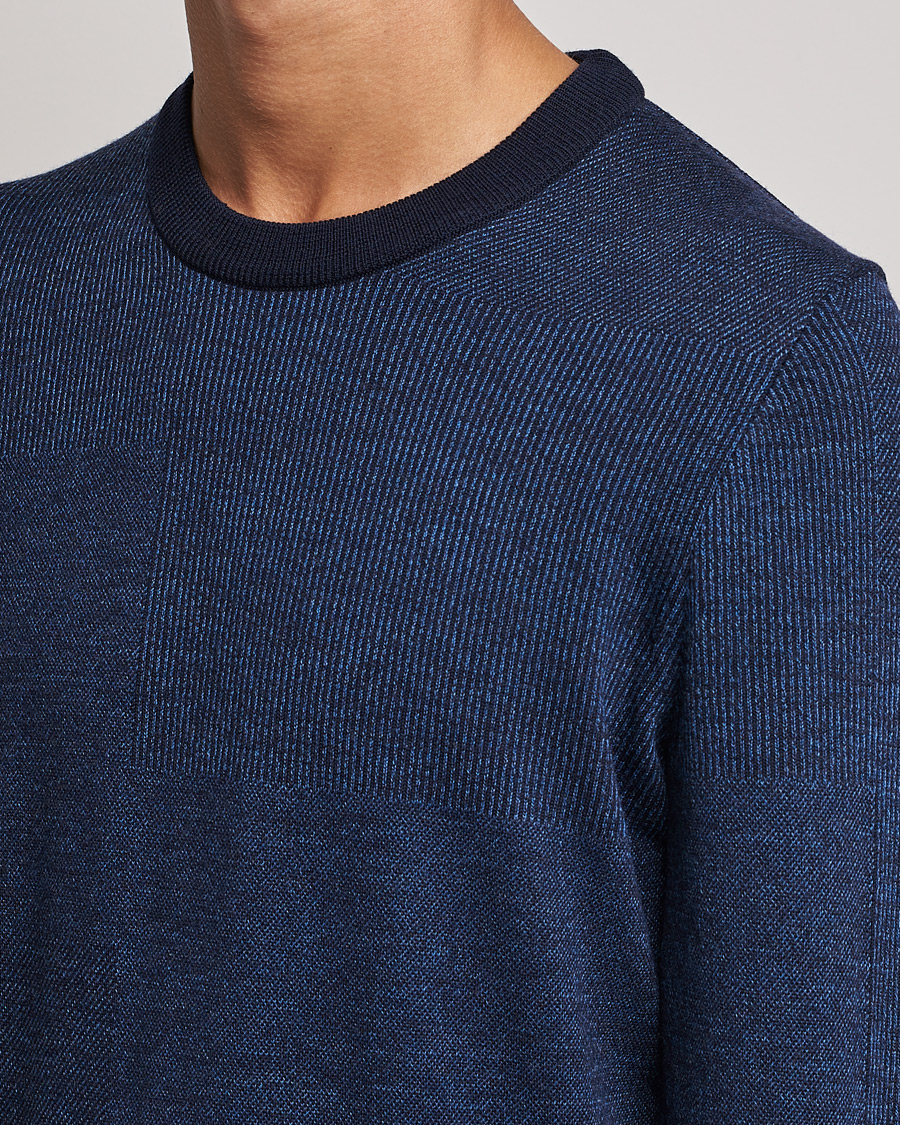 Heren | Truien | BOSS BLACK | Leugenio Strucktured Block Sweater Dark Blue