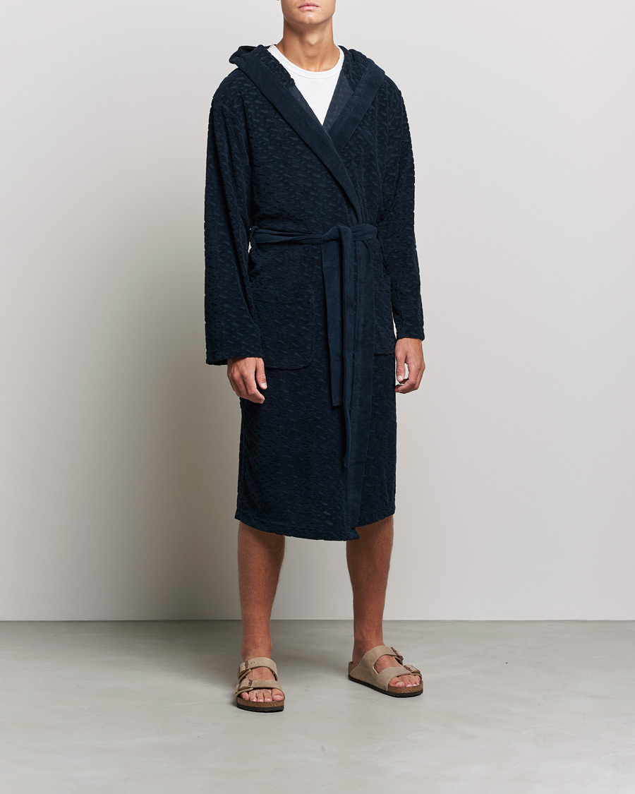 Heren | Pyjama's en gewaden | BOSS BLACK | BOSS Terry Robe Dark Blue
