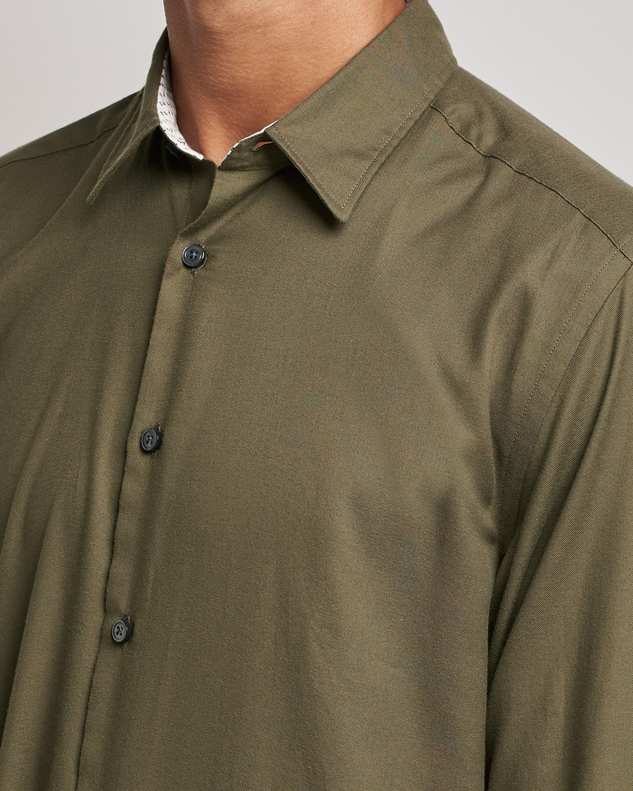 Heren | Overhemden | BOSS BLACK | Liam Flannel Shirt Open Green