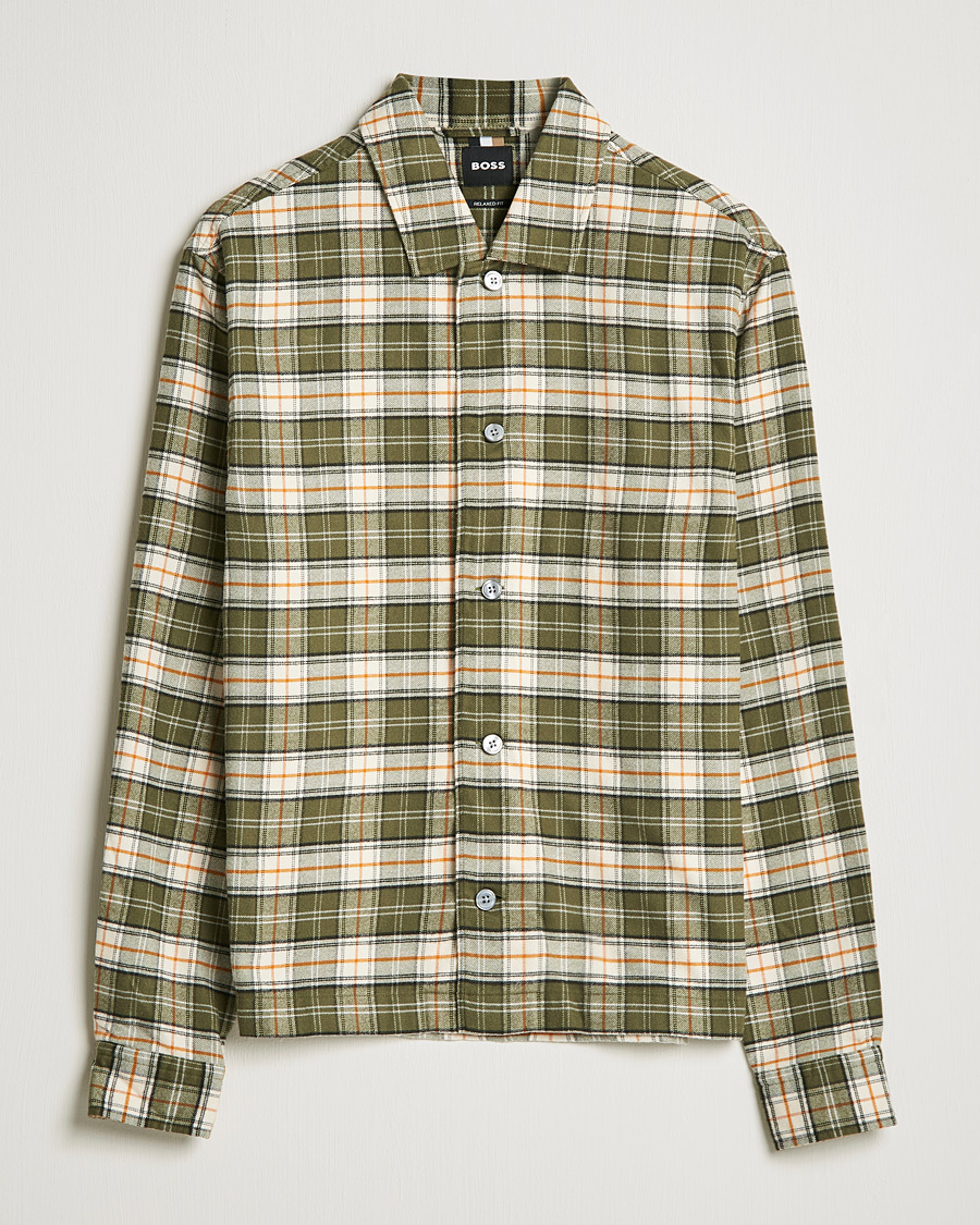Heren | Overhemden | BOSS BLACK | Nolan Check Flannel Shirt Open Green