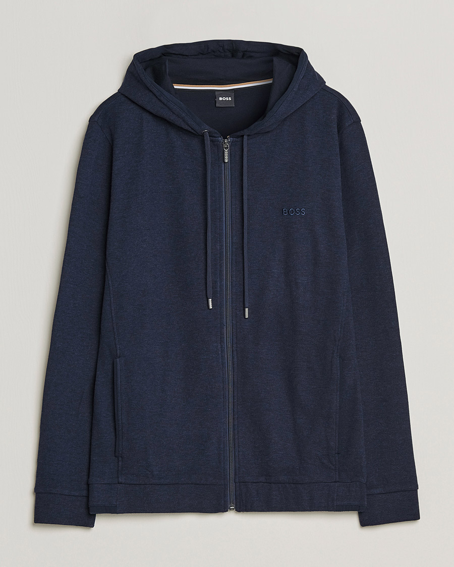 Homme | Pulls Et Tricots | BOSS BLACK | Cashmere Full Zip Hoodie Dark Blue