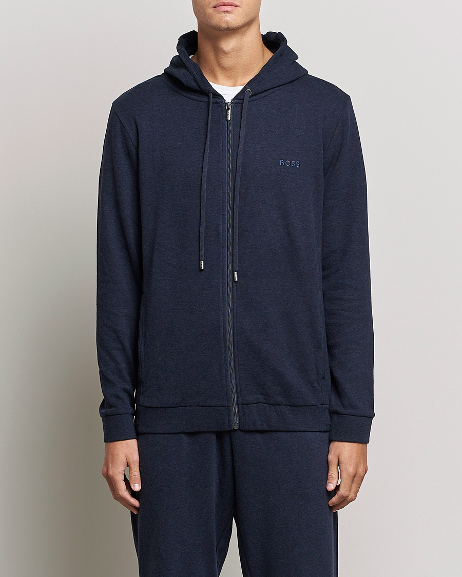Homme | Pulls Et Tricots | BOSS BLACK | Cashmere Full Zip Hoodie Dark Blue